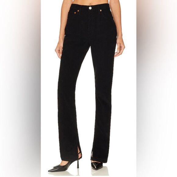 Redone 70’s Corduroy skinny boot cut Pants with split hem 26 - Picture 1 of 4